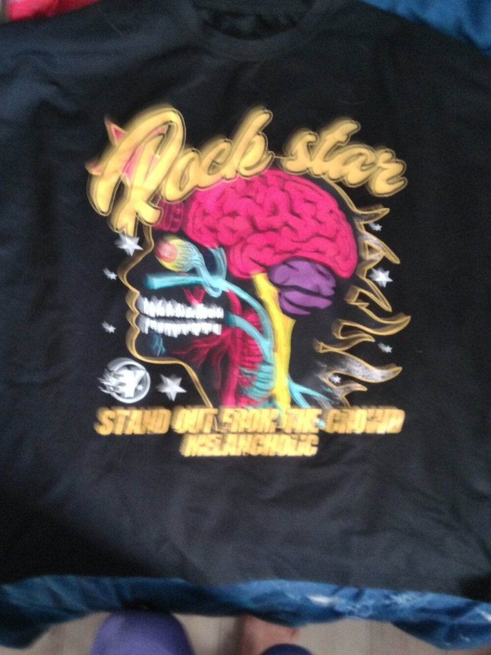 Mens Large Rock Star T Shirt-Good Condition-No Tags